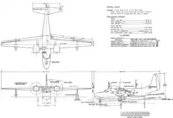 Description de l'image Grumman G-73 Mallard 3-view line drawing.png.