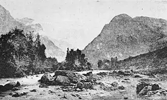 La vallée du Vénéon à Bourg d'Aru selon Laurent Guétal en 1891