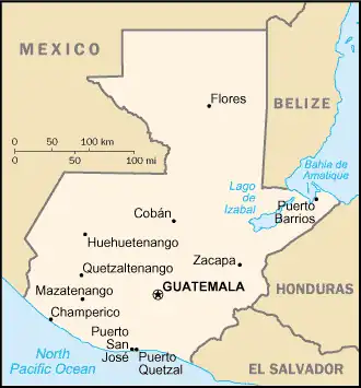 carte : Géographie du Guatemala