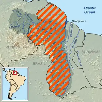 Carte de la Guayana Esequiba.
