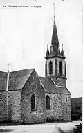 L'église de la Telhaie vers 1925 (carte postale).