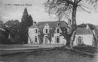 Le château de la Fléchaie (Fléchais) vers 1925 (carte postale).