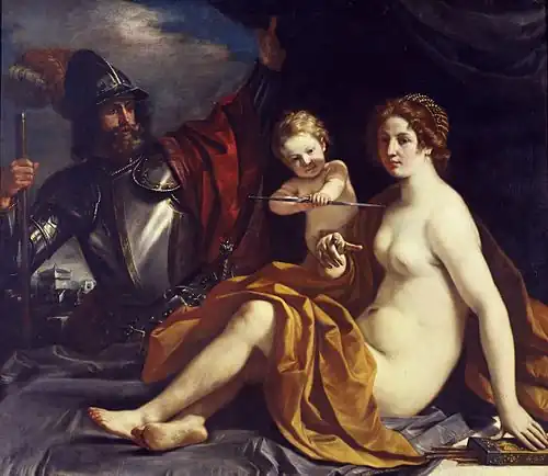 Le Guerchin, Vénus, Mars et l'Amour, 1633.