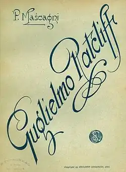 Description de l'image Guglielmo Ratcliff Libretto 1895 cover.jpg.