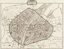 Plan du Le Dit des rues de Paris vers 1300