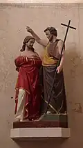 Groupe sculpté du Baptême de Jésus.