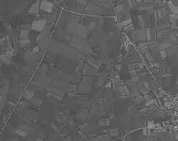 Photographie en 1948 du futur terrain où sera implanté l'aérodrome de Guiscriff.