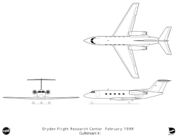 Description de l'image Gulfstream III 3-view line drawing.gif.