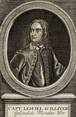 Portrait gravé de Gulliver.