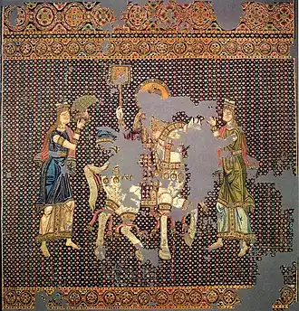 Soierie de Bamberg représentant le retour triomphal de Jean Ier Tzimiskès (Xe siècle)