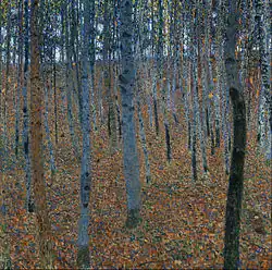 Gustav Klimt : Forêt de hêtres, 1902.