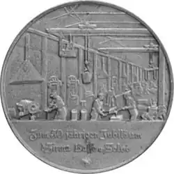 Gustav Selve, verso d'une médaille de la firme Basse & Selve