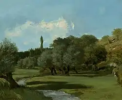 Vue de la vallée du Salleron, peinte par Gustave Courbet, en 1856.