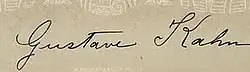 signature de Gustave Kahn