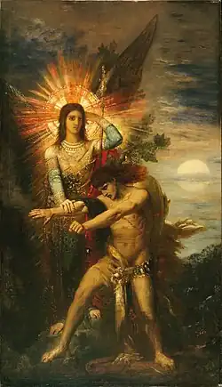 Jacob et l'ange (1878), huile sur toile, Cambridge, Fogg Art Museum.