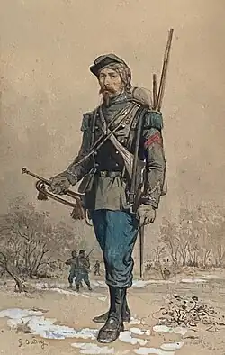 Clairon, aquarelle, vers 1870.