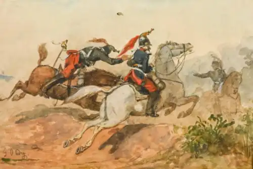 La Charge, aquarelle, s.d.