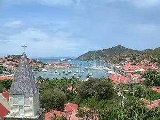 Vue du port de Gustavia, Saint-Barthélemy.