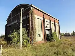 Le bâtiment de la machine d'extraction.