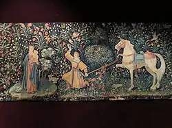 Tapisserie de saint Éloi et Vierge à l'Enfant.