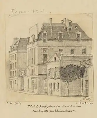 Hôtel Lesdiguières vers 1870
