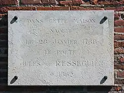 Plaque commémorative de la naissance de Jules de Rességuier