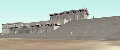 Essai de reconstitution de l'Héraion d'Argos à l'époque classique.