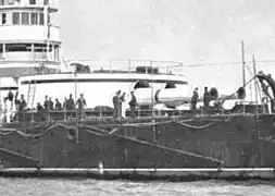 Tourelle sur le  HMS&nbsp;Sans Pareil.