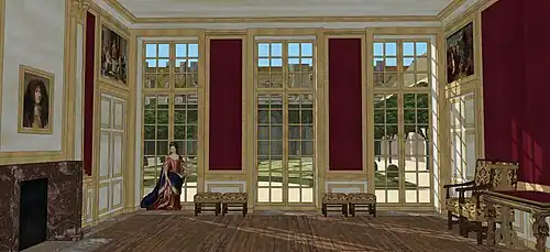 Restitution du Grand Cabinet de l'appartement de Louvois à l'hôtel Louvois, 1690.