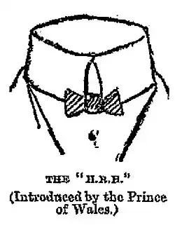 Dessin de presse du col en question avec la légende « H.R.H. »