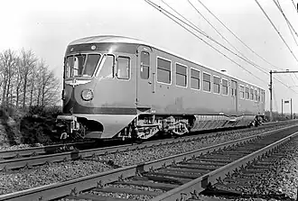 La DE1 n° 21 lors d'un parcours d'essai à Wolfheze le 20 février 1953.