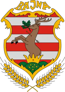 Blason de la famille Sándor et ville de Bajna. Fin du XVe siècle.