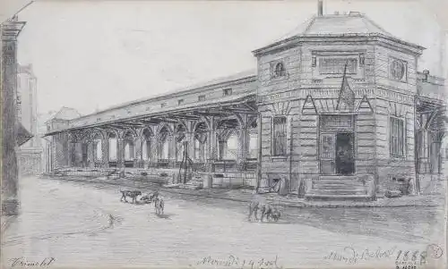 Halle aux Veaux peu avant sa destruction.