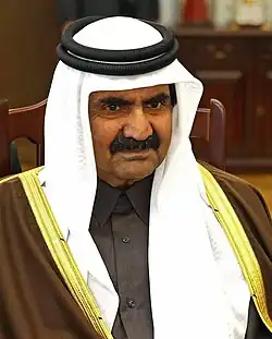 Hamad ben Khalifa Al Thani porte une ghutra.