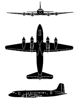 Description de l'image Handley Page Hermes 4 3-view silhouette.jpg.