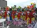 Des haneto : participants costumés au Nebuta matsuri.