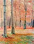 Forêt de hêtres d'automne (huile sur contreplaqué, 1921)