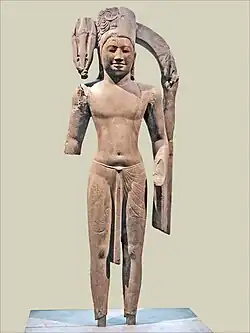 Statue d'Harihara, Cambodge, VIIe&nbsp;siècle. Musée Guimet, Paris