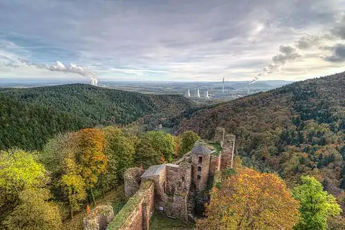 Le château et les centrales électriques de Prunéřov et Tušimice.