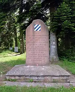 Monument dédié aux combattants de la 3ème Division des États-Unis libérateurs du canton en 1944.
