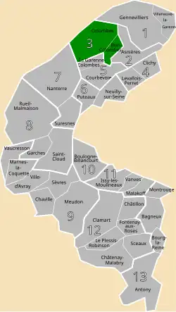 La troisième circonscription en 1967.