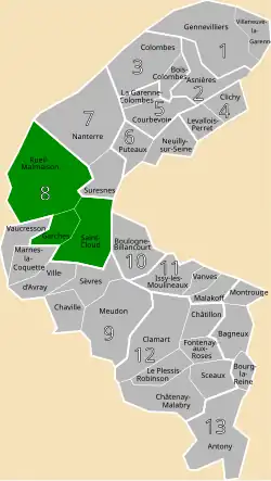 La huitième circonscription en 1967.