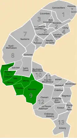 La neuvième circonscription en 1967.