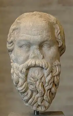 Socrate, copie romaine d'un original grec de Lysippe (v. 330 - 320 av. J.-C.).