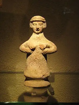 Figurine pilier judéenne souvent considérée comme une représentation d'Ashéra (Musée Hecht, Haïfa)