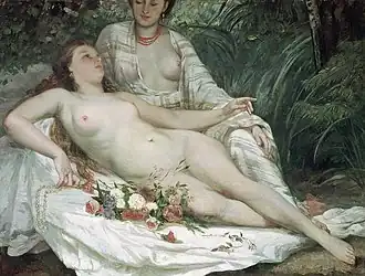 Baigneuses ou Deux Femmes nues (1858) avec Hector Hanoteau.