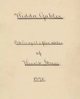 Page de titre du manuscrit original.