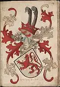 Armoiries du seigneur de Brederode dans l'Armorial de Nassau-Vianden (1490).