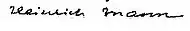 Signature de Heinrich Mann