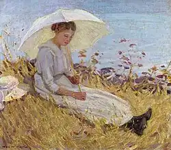 Girl With Parasol, vers 1913, huile sur toile, 40,6 x 45,7 cm